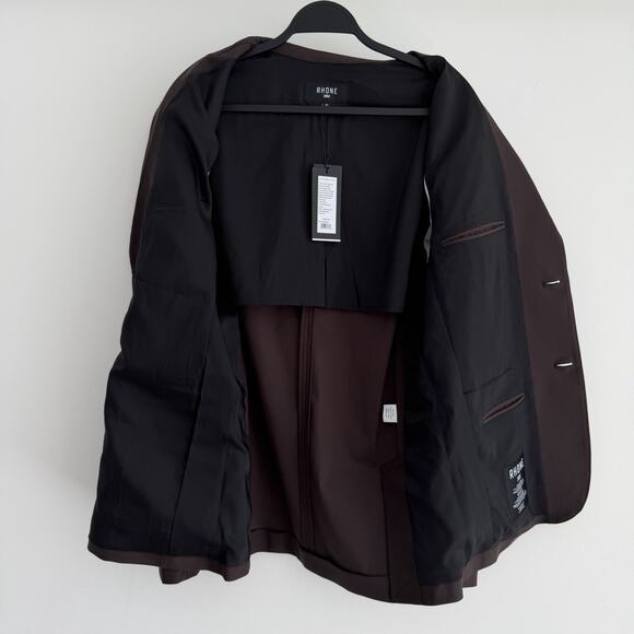 Rhone Commuter Blazer Mens Large Brown Slim Fit Sport Coat Performance Flex Knit - Picture 6 of 11